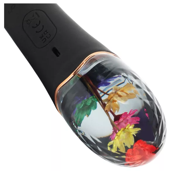 LOVISS Flower - G-punktsvibrator med klitorisstimulator (svart)