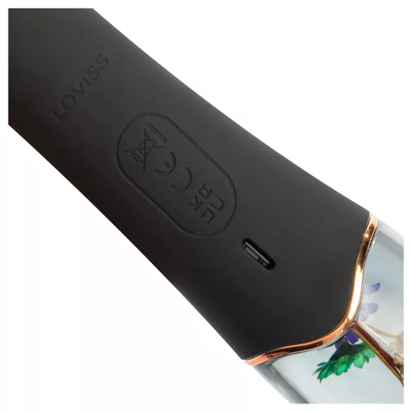 LOVISS Flower - G-punktsvibrator med klitorisstimulator (svart)