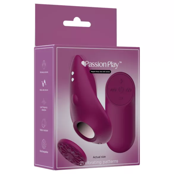 Passion Play - fjärrstyrd, magnetisk trosvibrator (vinröd)