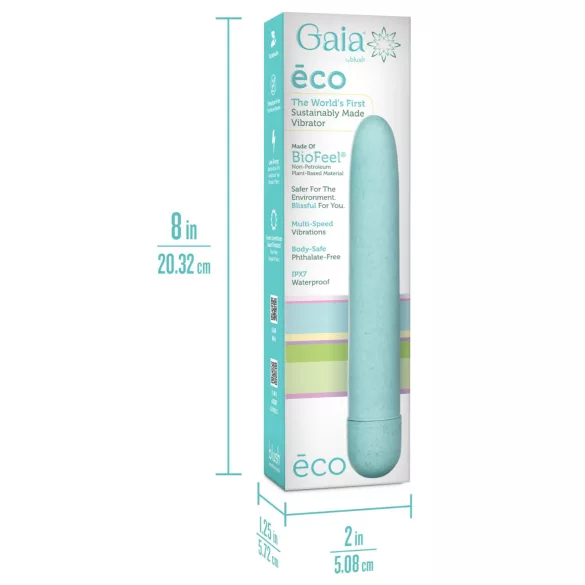 Gaia Eco L - miljövänlig stavvibrator (blå) - stor