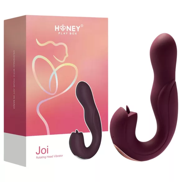 Honey Play Box Joi - roterande G-punkt vibrator med slickfunktion - lila