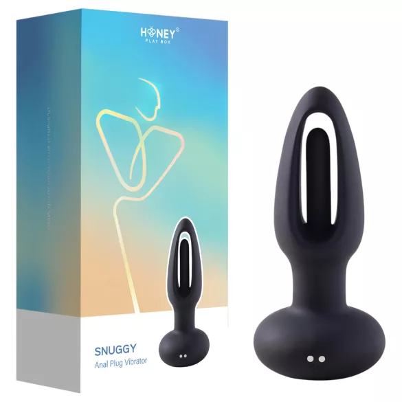 Honey Play Box Snuggy - analvibrator med tungform - svart
