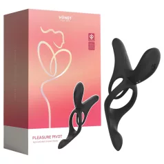   Honey Play Box Pleasure Pivot - App-styrd vibrerande penis- och testikelring för män (svart)