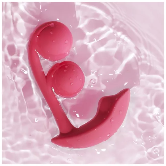 Honey Play Box Melody - App-styrd pärlbesatt 2-i-1 vibrator (röd)