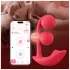 Honey Play Box Melody - App-styrd pärlbesatt 2-i-1 vibrator (röd)