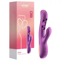   Honey Play Box Gem - App-styrd pärlbesatt G-punkts- och klitorisstimulerande vibrator (lila)