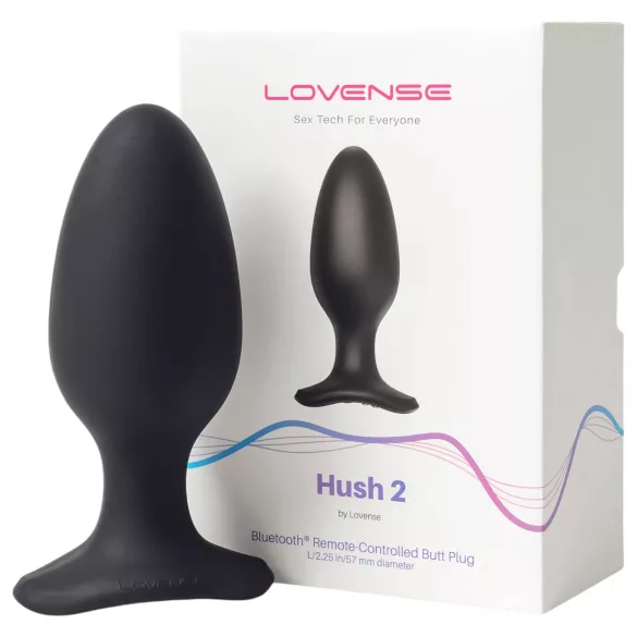 LOVENSE Hush 2 L - liten uppladdningsbar analvibrator (57 mm) - svart