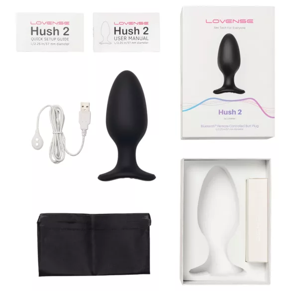 LOVENSE Hush 2 L - liten uppladdningsbar analvibrator (57 mm) - svart