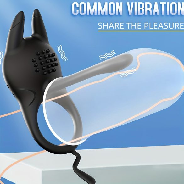 AlvUp - Vibrerande penisring med klitorisstimulator (svart)