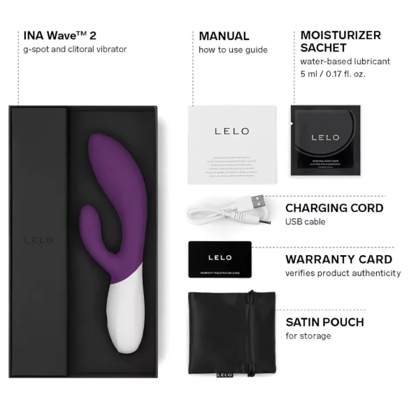 LELO Ina Wave 2 - vibrator - uppladdningsbar och vattentät - lila