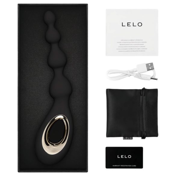 LELO - analvibrator med kulor - uppladdningsbar, vattentät silikon svart