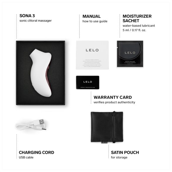 LELO Sona 3 - klitorisstimulator med ljudvågor - vit