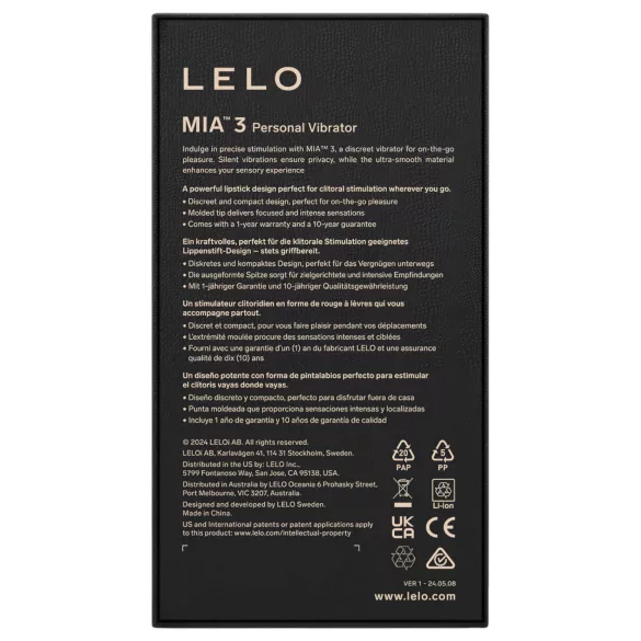 LELO Mia 3 - minivibrator i läppstiftsform - svart