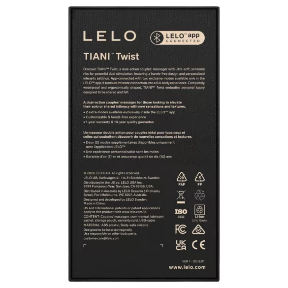 LELO Tiani Twist - App-styrd parvibrator (lila)