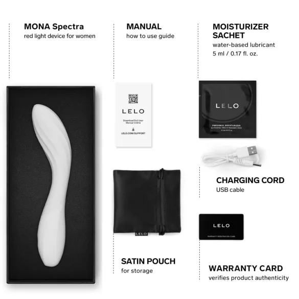 LELO Mona Spectra - smart G-punktsvibrator med LED-ljus (vit)