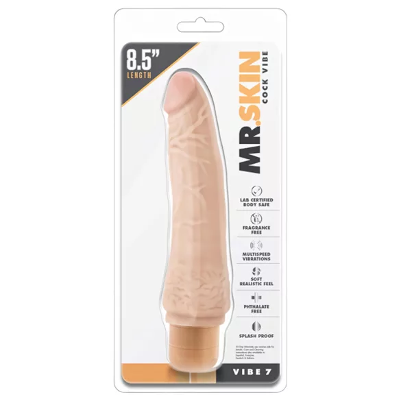 Dr. Skin Vibe No.7 - realistisk dildo vibrator - hudfärgad