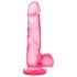 B Yours - dildo med pung - realistisk 18cm silikon rosa