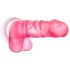 B Yours - dildo med pung - realistisk 18cm silikon rosa