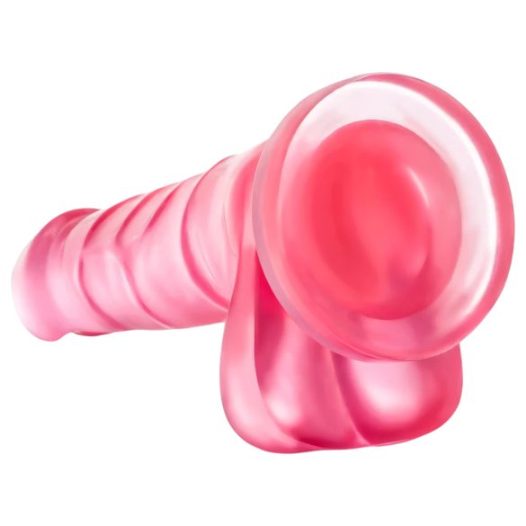 B Yours - dildo med pung - realistisk 18cm silikon rosa