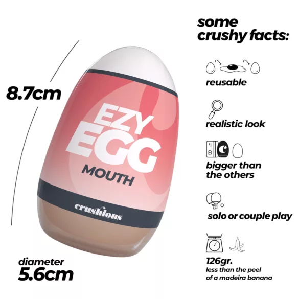 Crushious Ezy Egg Mouth - onanitägg (hudfärgad)