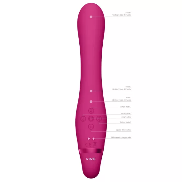 Vive Suki - strap-on vibrator utan remmar - rosa
