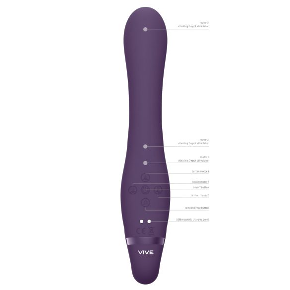Vive Suki - strap-on vibrator utan remmar - lila