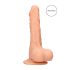 RealRock Dong 7 - naturtrogen dildo med pung (17 cm) - naturfärg