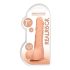 RealRock Dong 7 - naturtrogen dildo med pung (17 cm) - naturfärg