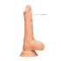 RealRock Dong 7 - naturtrogen dildo med pung (17 cm) - naturfärg