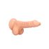 RealRock Dong 7 - naturtrogen dildo med pung (17 cm) - naturfärg