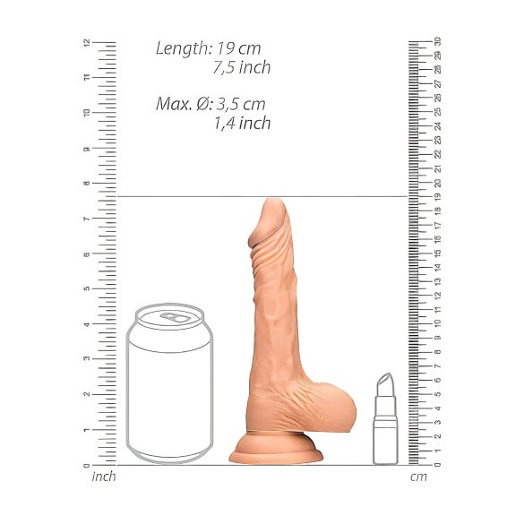 RealRock - dildo med pung - realistisk - 17 cm - hudfärgad