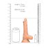RealRock Dong 7 - naturtrogen dildo med pung (17 cm) - naturfärg