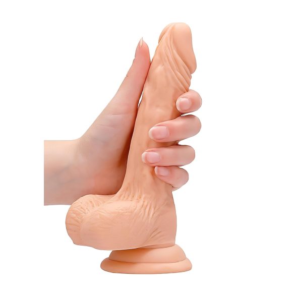 RealRock - dildo med pung - realistisk - 17 cm - hudfärgad