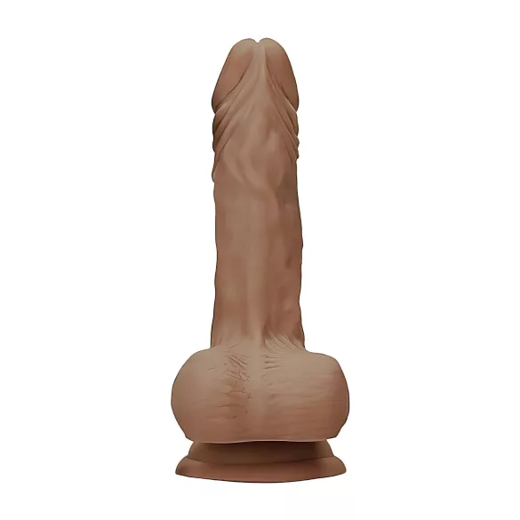 RealRock - dildo med pung - realistisk - 17cm - mörk hudfärg