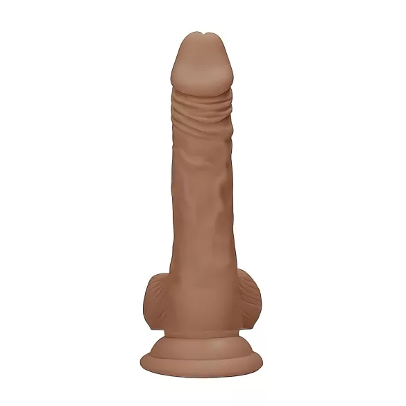 RealRock - dildo med pung - realistisk - 17cm - mörk hudfärg