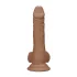 RealRock - dildo med pung - realistisk - 17cm - mörk hudfärg