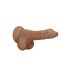 RealRock Dong 7 - verklighetstrogen dildo med pung (17 cm) - mörk natur