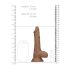 RealRock Dong 7 - verklighetstrogen dildo med pung (17 cm) - mörk natur