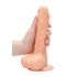 RealRock Dong 8 - naturtrogen dildo med pung (20 cm) - naturlig