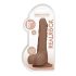 RealRock Dong 8 - naturtrogen dildo med pung (20 cm) - mörk naturel