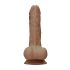 RealRock Dong 8 - naturtrogen dildo med pung (20 cm) - mörk naturel