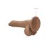 RealRock Dong 8 - naturtrogen dildo med pung (20 cm) - mörk naturel