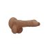RealRock Dong 8 - naturtrogen dildo med pung (20 cm) - mörk naturel