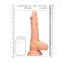 RealRock Dong 10 - naturtrogen dildo med pung (25 cm) - naturfärg
