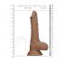 RealRock Dong 10 - verklighetstrogen dildo med testiklar (25 cm) - mörk natur
