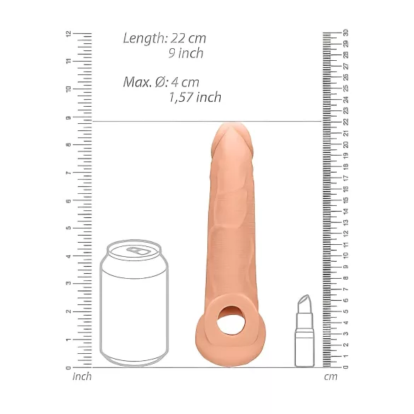 RealRock - penissleeve - 21,5 cm - natur
