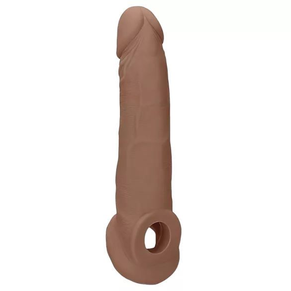RealRock - penissleeve - 21,5 cm - mörk natur