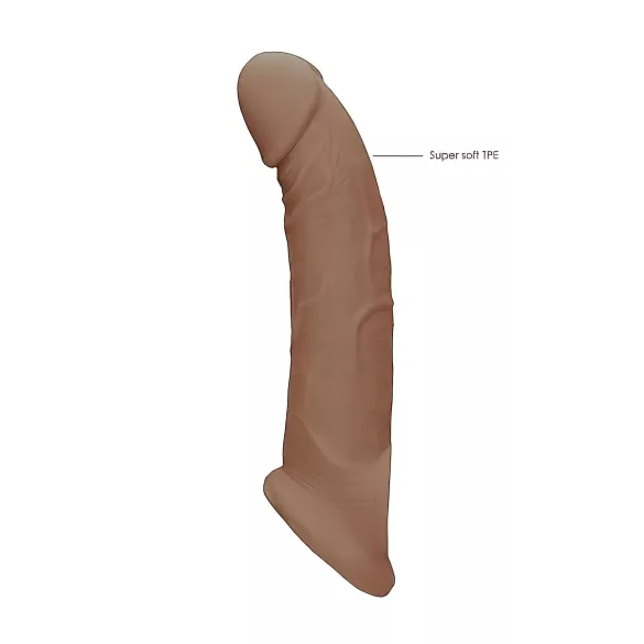 RealRock - penissleeve - 21,5 cm - mörk natur