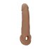 RealRock Penis Sleeve 9 - Penishylsa (21,5 cm) - Mörk Natur