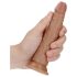 RealRock Slim - realistisk dildo 15,5 cm (mörk naturfärg)